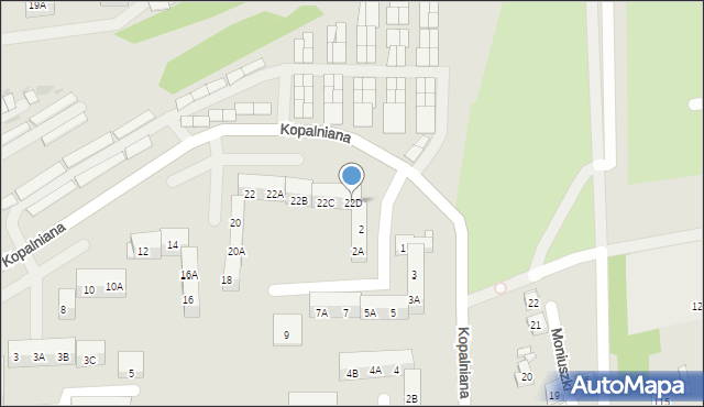 Ruda Śląska, Kopalniana, 22D, mapa Rudy Śląskiej
