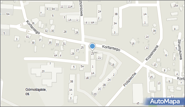 Ruda Śląska, Korfantego Wojciecha, 23, mapa Rudy Śląskiej