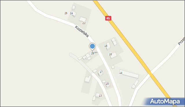 Rudnik, Kozielska, 19, mapa Rudnik