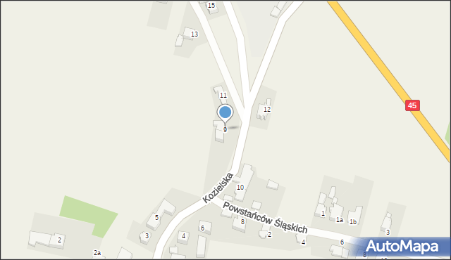 Rudnik, Kozielska, 9, mapa Rudnik