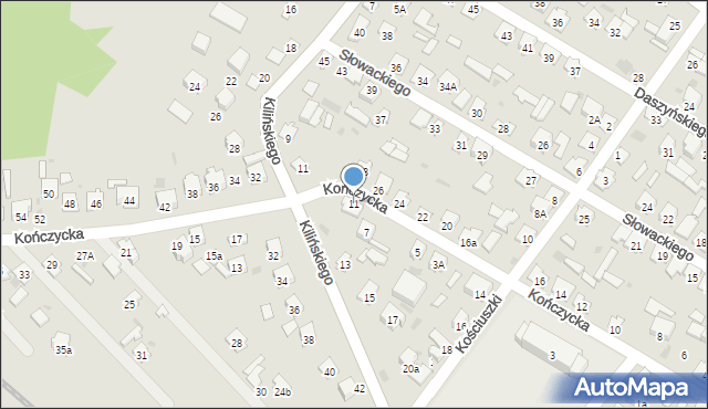 Rudnik nad Sanem, Kończycka, 11, mapa Rudnik nad Sanem