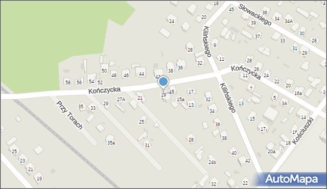 Rudnik nad Sanem, Kończycka, 19, mapa Rudnik nad Sanem