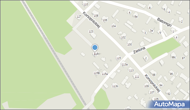 Rudnik nad Sanem, Konopnickiej Marii, 117a, mapa Rudnik nad Sanem