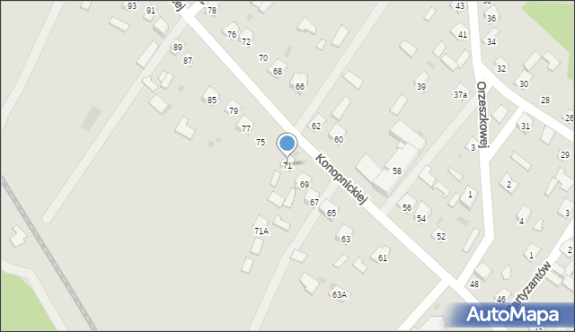 Rudnik nad Sanem, Konopnickiej Marii, 71, mapa Rudnik nad Sanem