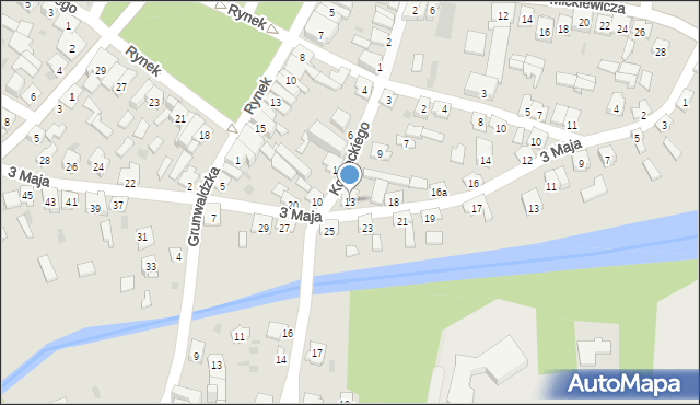 Rudnik nad Sanem, Kordeckiego Augustyna, ks., 13, mapa Rudnik nad Sanem
