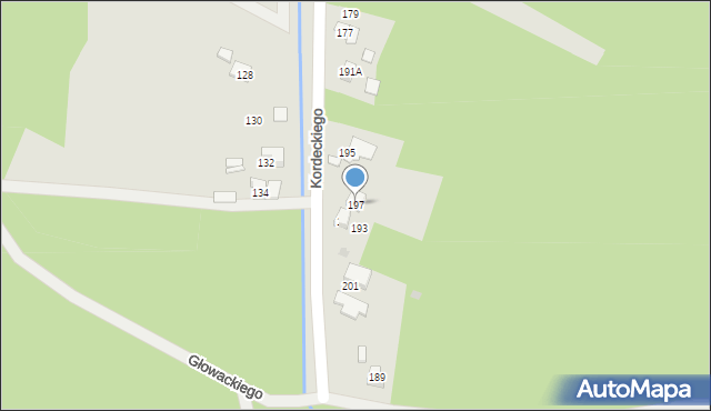 Rudnik nad Sanem, Kordeckiego Augustyna, ks., 197, mapa Rudnik nad Sanem