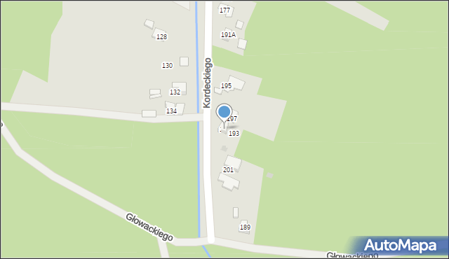 Rudnik nad Sanem, Kordeckiego Augustyna, ks., 199, mapa Rudnik nad Sanem