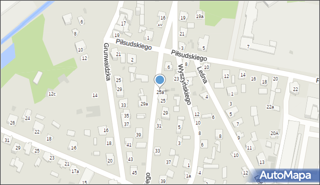 Rudnik nad Sanem, Kordeckiego Augustyna, ks., 25a, mapa Rudnik nad Sanem
