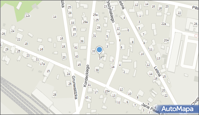 Rudnik nad Sanem, Kordeckiego Augustyna, ks., 34, mapa Rudnik nad Sanem