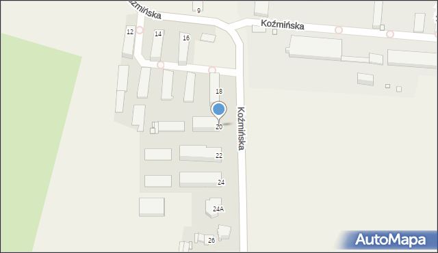 Rusko, Koźmińska, 20, mapa Rusko