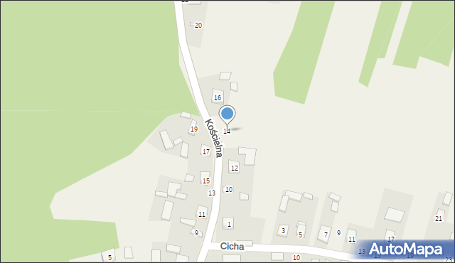 Ruszcza, Kościelna, 14, mapa Ruszcza