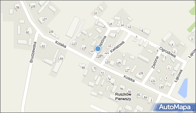 Ruszków Pierwszy, Kolska, 119, mapa Ruszków Pierwszy