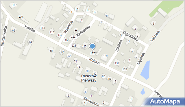 Ruszków Pierwszy, Kolska, 127, mapa Ruszków Pierwszy