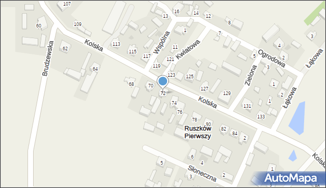 Ruszków Pierwszy, Kolska, 72, mapa Ruszków Pierwszy