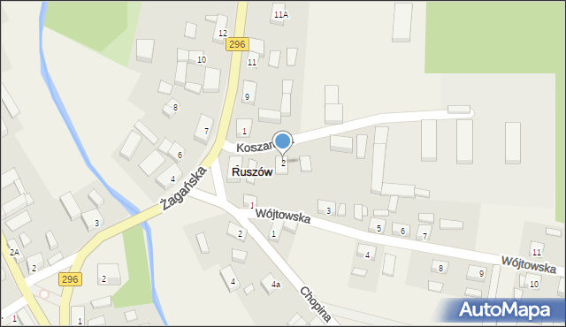 Ruszów, Koszarowa, 2, mapa Ruszów