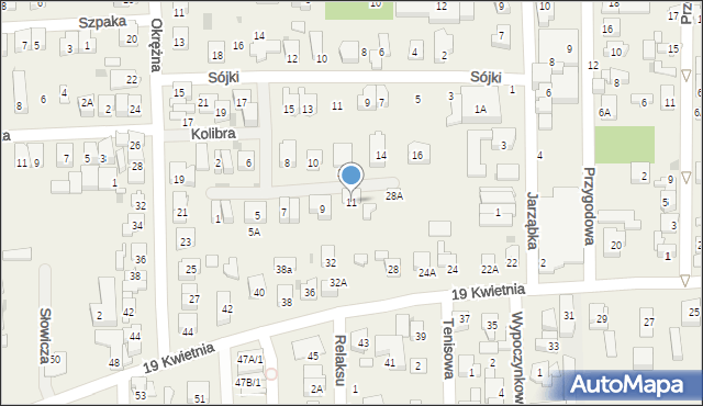 Rybie, Kolibra, 11, mapa Rybie