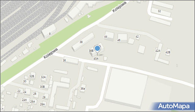 Rybnik, Kolejowa, 40B, mapa Rybnika