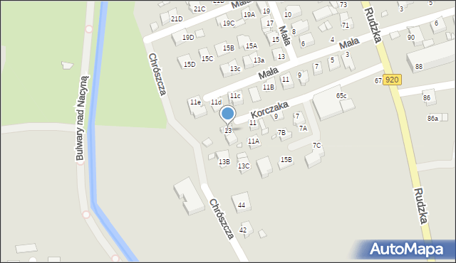 Rybnik, Korczaka Janusza, 13, mapa Rybnika