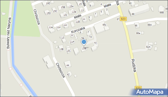 Rybnik, Korczaka Janusza, 15B, mapa Rybnika