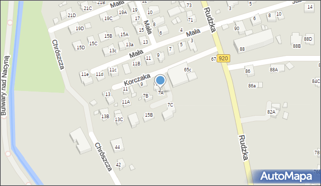 Rybnik, Korczaka Janusza, 7A, mapa Rybnika