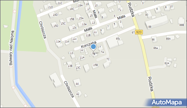 Rybnik, Korczaka Janusza, 7B, mapa Rybnika