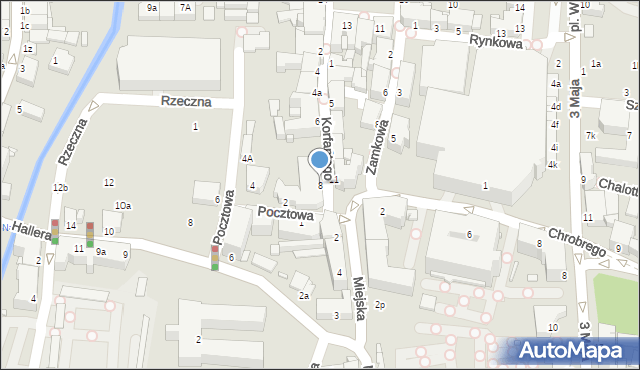 Rybnik, Korfantego Wojciecha, 8, mapa Rybnika