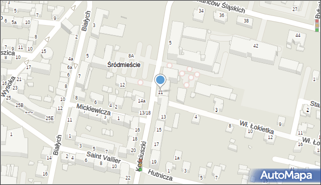 Rybnik, Kościuszki Tadeusza, gen., 11, mapa Rybnika