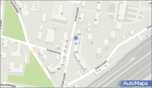 Rybnik, Kościuszki Tadeusza, gen., 59, mapa Rybnika