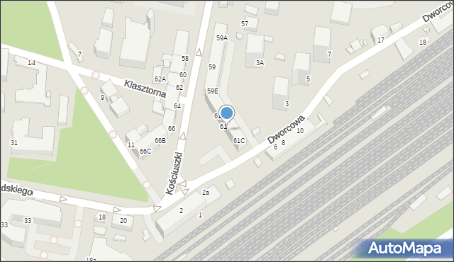 Rybnik, Kościuszki Tadeusza, gen., 61B, mapa Rybnika