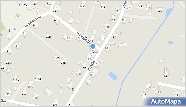 Rybnik, Kosów, 15, mapa Rybnika