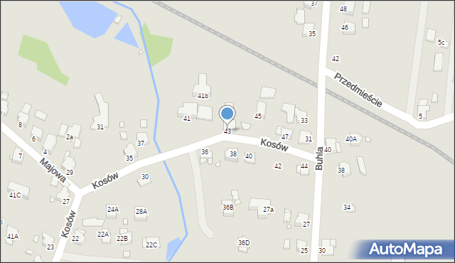 Rybnik, Kosów, 43, mapa Rybnika