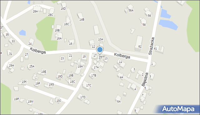 Rybnik, Kolberga Oskara, 15, mapa Rybnika