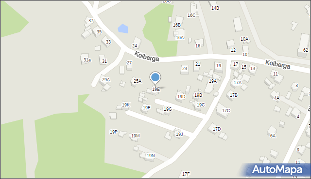 Rybnik, Kolberga Oskara, 19E, mapa Rybnika