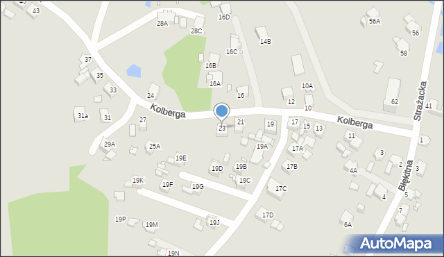 Rybnik, Kolberga Oskara, 23, mapa Rybnika