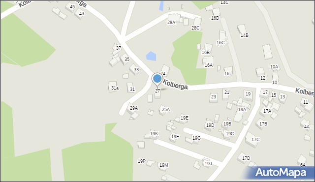 Rybnik, Kolberga Oskara, 27, mapa Rybnika