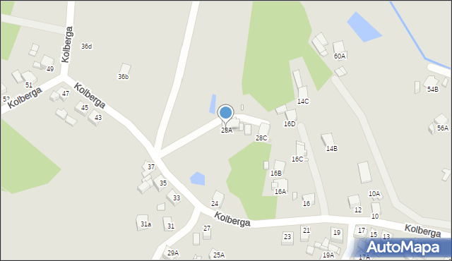 Rybnik, Kolberga Oskara, 28A, mapa Rybnika