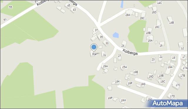 Rybnik, Kolberga Oskara, 31a, mapa Rybnika