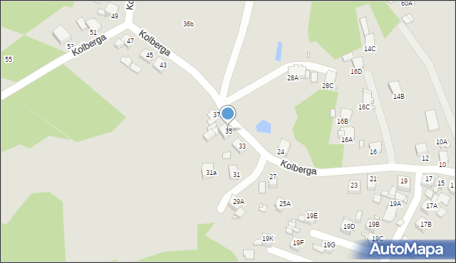 Rybnik, Kolberga Oskara, 35, mapa Rybnika