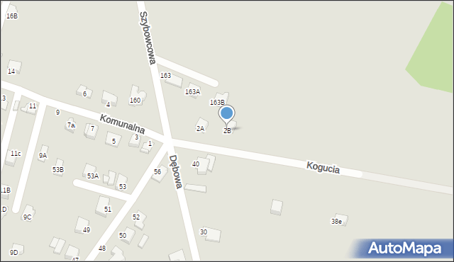 Rybnik, Komunalna, 2B, mapa Rybnika