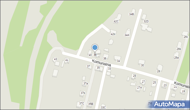 Rybnik, Komunalna, 38, mapa Rybnika