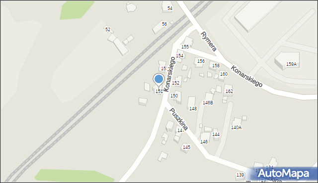 Rybnik, Konarskiego Stanisława, 151, mapa Rybnika