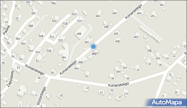 Rybnik, Konarskiego Stanisława, 46D, mapa Rybnika