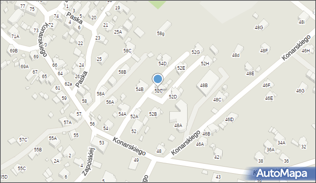 Rybnik, Konarskiego Stanisława, 52C, mapa Rybnika