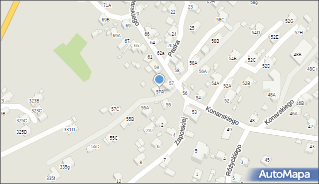 Rybnik, Konarskiego Stanisława, 57A, mapa Rybnika