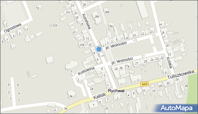 Rychwał, Konińska, 37a, mapa Rychwał