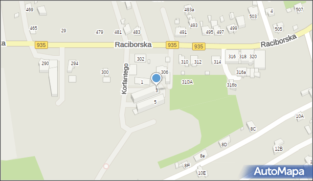 Rydułtowy, Korfantego Wojciecha, 3, mapa Rydułtowy