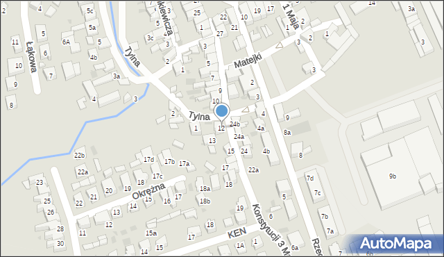 Rydzyna, Konstytucji 3 Maja, 12, mapa Rydzyna