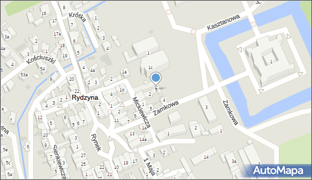 Rydzyna, Kościelna, 5, mapa Rydzyna