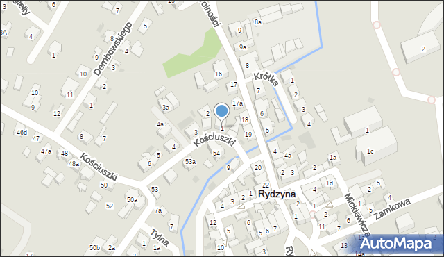 Rydzyna, Kościuszki Tadeusza, gen., 1, mapa Rydzyna