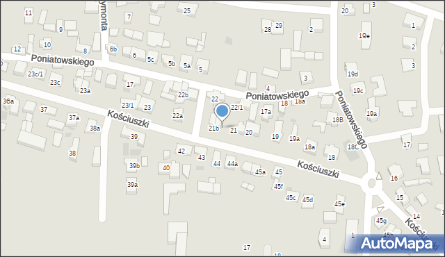 Rydzyna, Kościuszki Tadeusza, gen., 21a, mapa Rydzyna